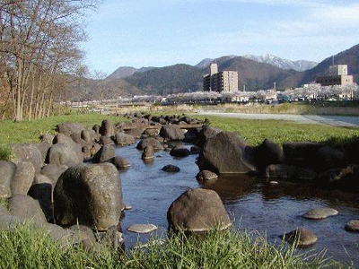写真：馬見ヶ崎川河川敷遊水路