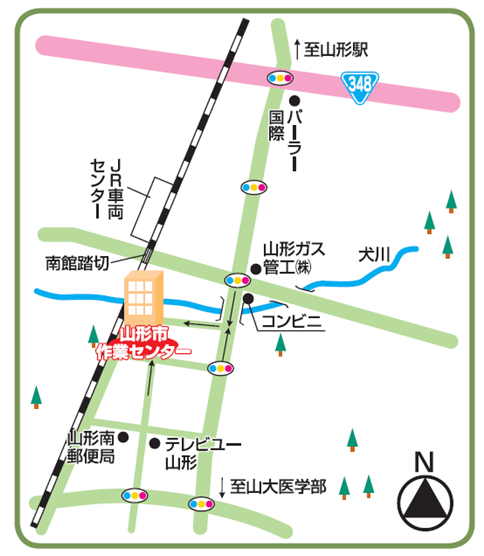 地図：山形市作業センター