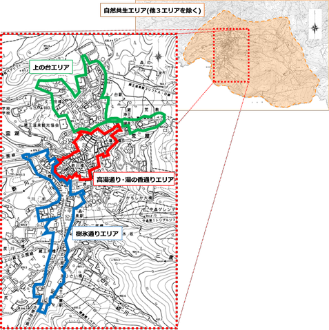 地図：蔵王温泉地区エリア区分