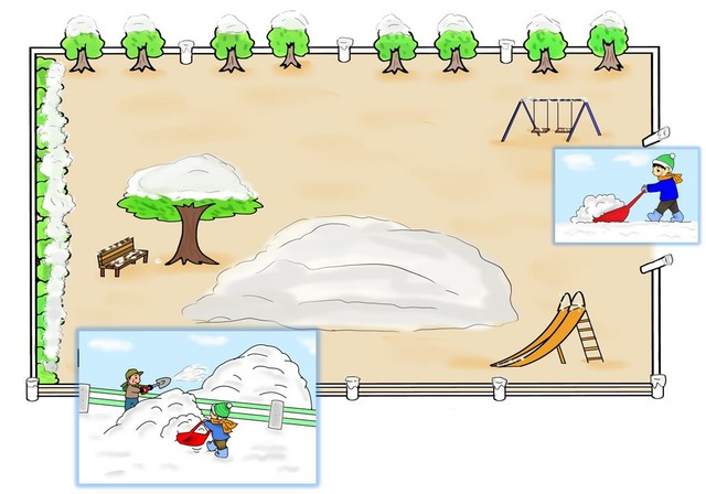 イラスト:公園への排雪方法