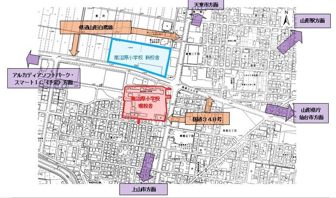 南沼原小学校位置図