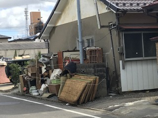 台風による片付けごみ