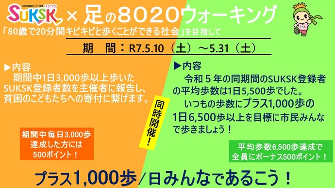 足の8020ウォーキング・プラス1000歩みんなであるこう！イメージ画像