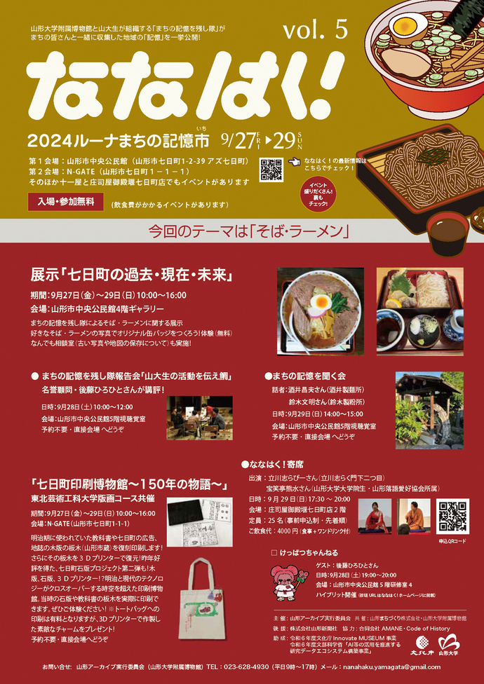 ななはく！2024ルーナ　まちの記憶市vol.5　チラシ画像