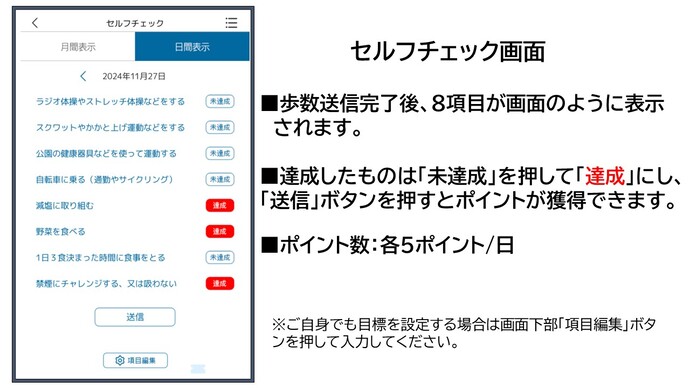 セルフチェック画面