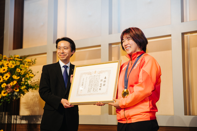 山形市スポーツ栄誉賞授与式の様子