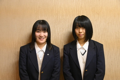 山形中央高校演劇部 田中 姫花さん、大沼 環愛さんの写真