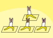 外でヨガをしているイラスト