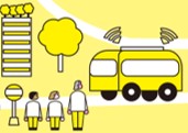 自動運転バスのイラスト