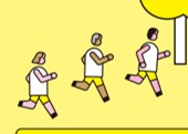 外で走っているイラスト