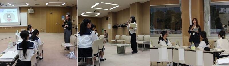 参加者へのメッセージを話すメンターたち