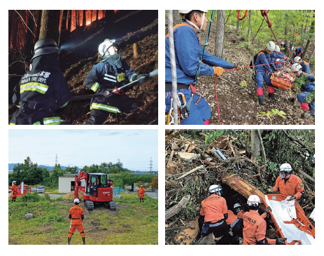 蔵王特有の災害に備えた訓練の様子の写真