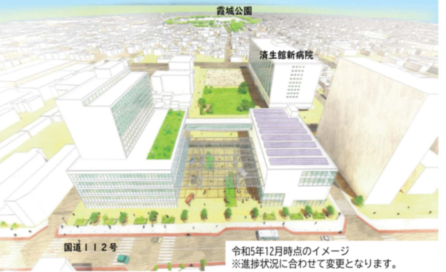 旧大沼・済生館エリアイメージパース令和5年12月時点のイメージ※検討の進捗に合わせて変更となります。