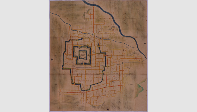 Shoho-shiro castle Pictorial Map (MATSUDAIRA Naomoto Era) (Important Cultural Properties - nationally designated) in the National Archives of Japan